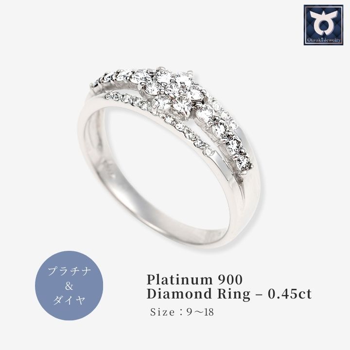 【ふるさと納税】プラチナ ダイヤ リング 0.45CT R3363DI-P【サイズ：9号～18号（0.5刻み可）】ダイヤモンド ジュエリー アクセサリー レディース ファッション ギフト プレゼント 誕生日 記念日 お祝い おしゃれ 大人 ジュエリーケース付 鑑別書付