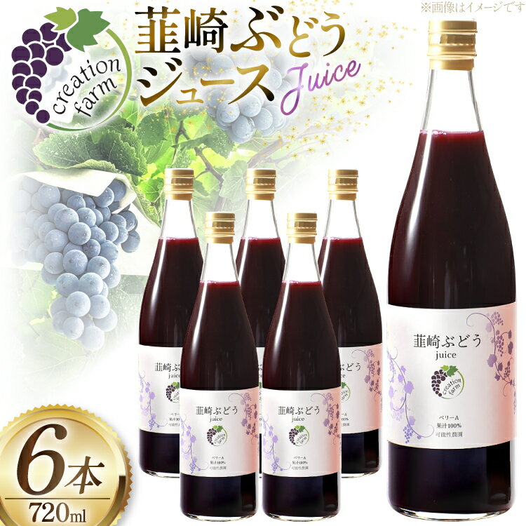 【ふるさと納税】 ぶどう 100% 韮崎ブドウジュース 720ml×6本 ぶどうジュース 葡萄 ストレート ジュース / Creation farm / 山梨県 韮崎市 [20743096]