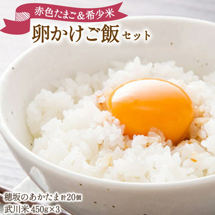 【ふるさと納税】 卵 こだわりの卵かけご飯 セット 穂坂のあかたま 10個 2パック 武川米 450g 3袋 ハイチック 山梨県 韮崎市 20745484 たまご タマゴ あかたま あかいろ 米 お米 コメ ご飯 たまごかけご飯