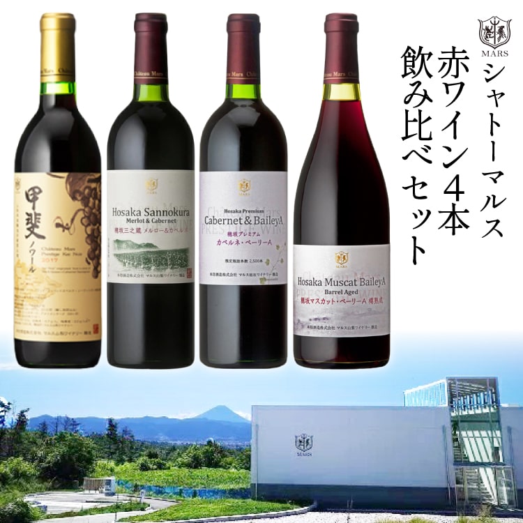 【ふるさと納税】ワイン 山梨 赤ワイン 4本 シャトーマルス 飲み比べ セット