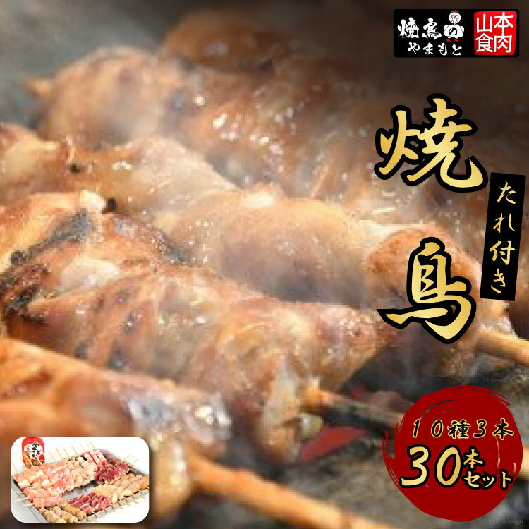 【ふるさと納税】21-3.たれ付き焼鳥10種3本(30本セット) [山本食肉 山梨県 韮崎市 20742068]