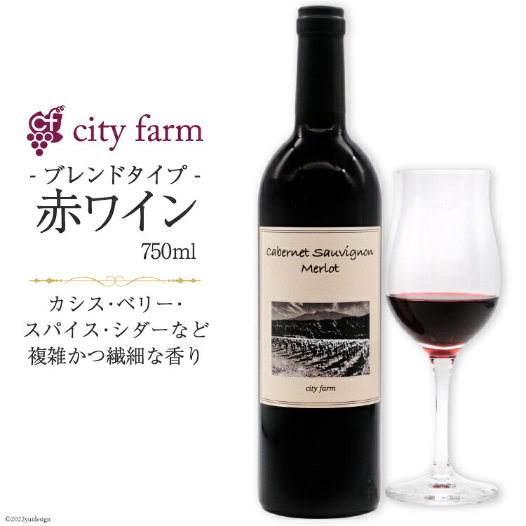 ワイン 山梨 赤 赤ワイン ブレンド ボルドー品種 ミディアムボディ 750ml ヴィンテージ 熟成 酒 お酒 洋酒 詰め合わせ 母の日 父の日 記念日 ギフト 送料無料 [city farm 山梨県 韮崎市 20741088]