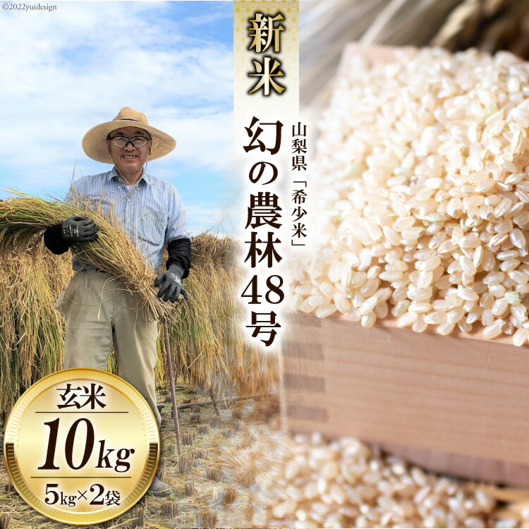 【ふるさと納税】米 令和5年 幻の農林48号 玄米 5kg 2袋 [穂足農園 山梨県 韮崎市 20742386] お米 こめ コメ 玄米