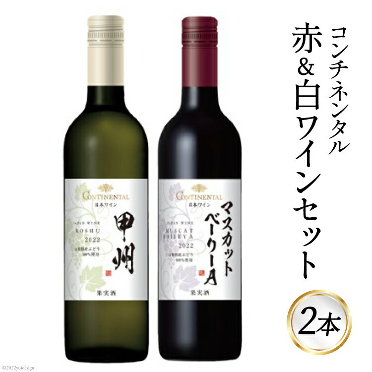 【ふるさと納税】ワイン コンチネンタル 赤 & 白 ワインセット 750ml×各1本 計2本 [サン.フーズ 山梨...