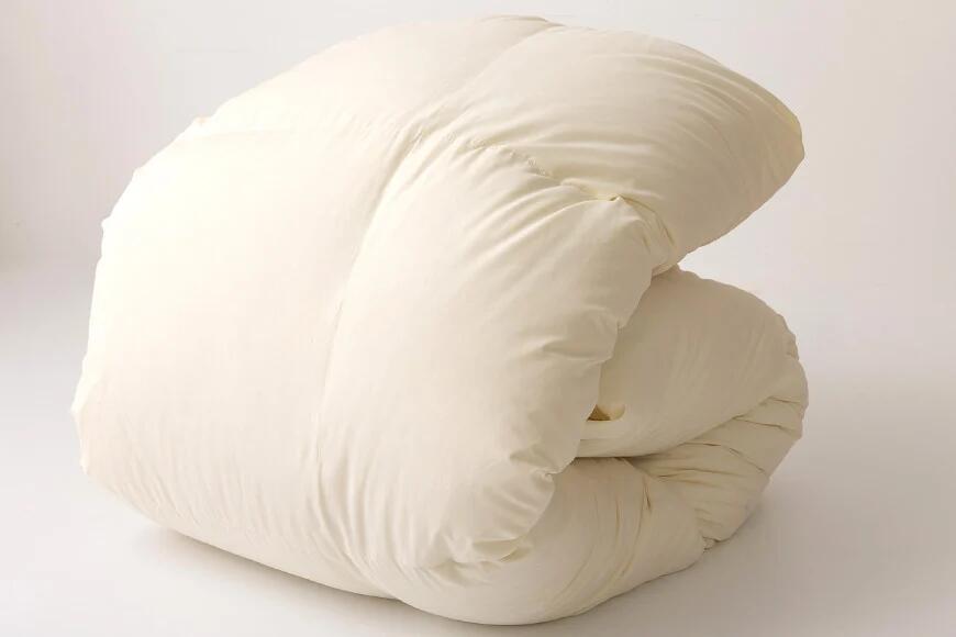 【ふるさと納税】 羽毛布団 セミダブル【春秋用】 中厚 合掛け ダウンケット マザーグースダウン 95％ ポーランド産 0.9kg 100×140番手 サテン グランミュゼ (無地 アイボリー) 日本製 布団 羽毛ふとん 寝具 抗菌 防臭 収納ケース [川村羽毛 山梨県 韮崎市 20743646]