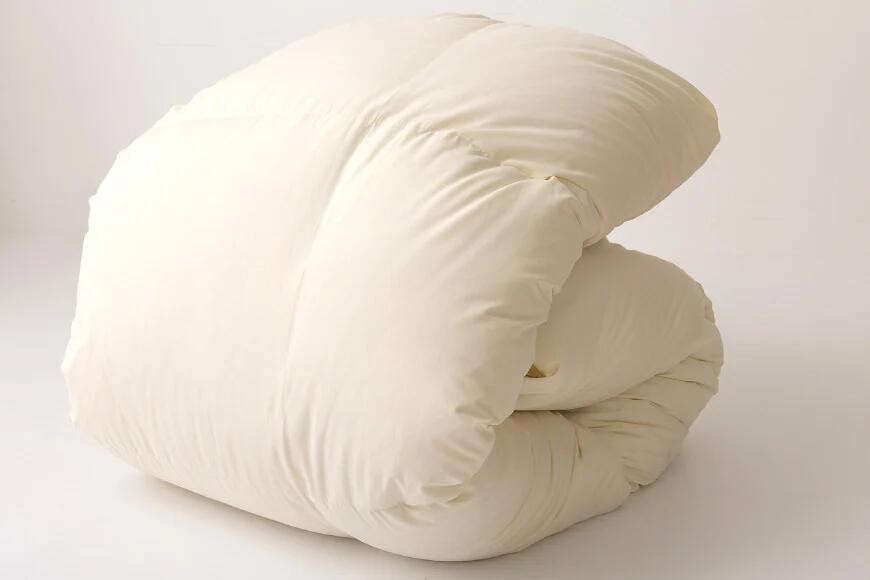 【ふるさと納税】 羽毛布団 ダブル【春秋用】羽毛布団 中厚 合掛け ダウンケット マザーグースダウン 95％ ポーランド産 1.1kg 100×140番手サテン グランミュゼ (無地 アイボリー) 日本製 布団 羽毛ふとん 寝具 抗菌 防臭 収納ケース [川村羽毛 山梨県 韮崎市 20743647]