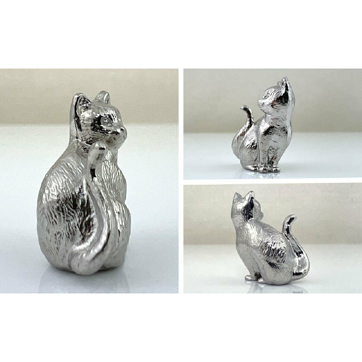 【ふるさと納税】純プラチナ製(Pt999) 幸運かぎしっぽネコ ミニチュアオブジェ ALPER035