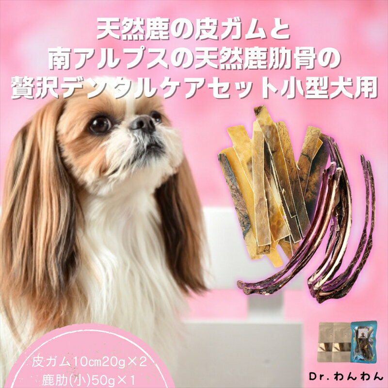 6-81 天然鹿の皮ガムと南アルプスの天然鹿肋骨の贅沢デンタルケアセット小型犬用 ふるさと納税 犬用 ガム 骨 手作り ジャーキー デンタル おすすめ 山梨県 南アルプス市 送料無料 AL