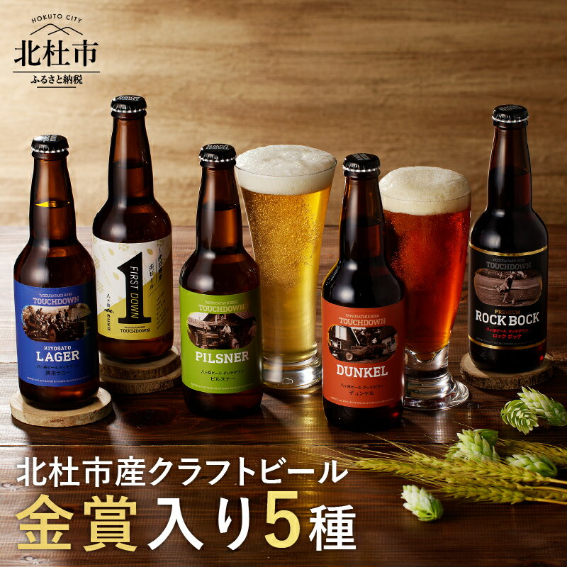 【ふるさと納税】 地ビール クラフトビール 飲み比べ 5種 330ml×5本 「八ヶ岳ビール タッチダウン」 萌木の村 ROCK プレゼント ギフト 贈り物 贈答 家飲み 酒 ビール セット 山梨県 北杜市 清里 ロック 母の日 父の日