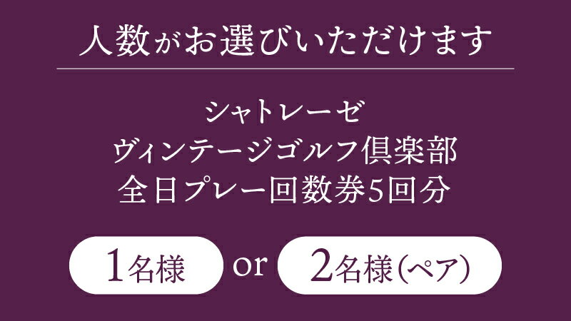 【ふるさと納税】ゴルフ場 全日プレー 回数券 5回分 選べる人数 1名 2名 ペア シャトレーゼ ヴィンテージゴルフ倶楽部 ゴルフ 体験 八ヶ岳 山梨県 北杜市 送料無料
