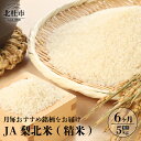 【ふるさと納税】定期便 6カ月 米 お楽しみ JA梨北米 精米 5kg 品種はおまかせ 山梨県最大の米処 北杜市 仕送りギフト