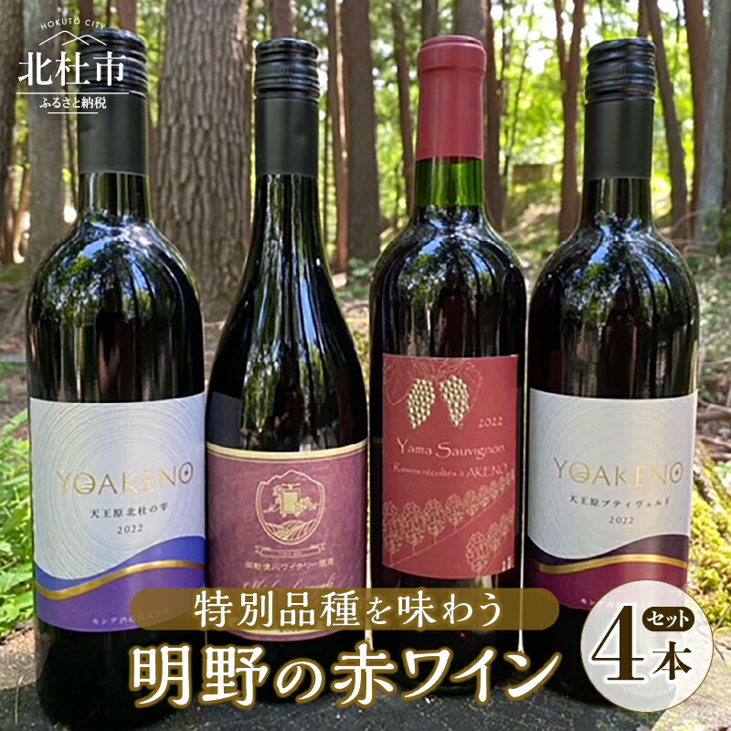 【ふるさと納税】 ワイン セット 赤ワイン 4種類 特別品種 ヤマソーヴィニヨン 志太乃輝 樽発酵 北杜の雫 プティヴェルド シャンクレール 御勅使川ワイナリー...