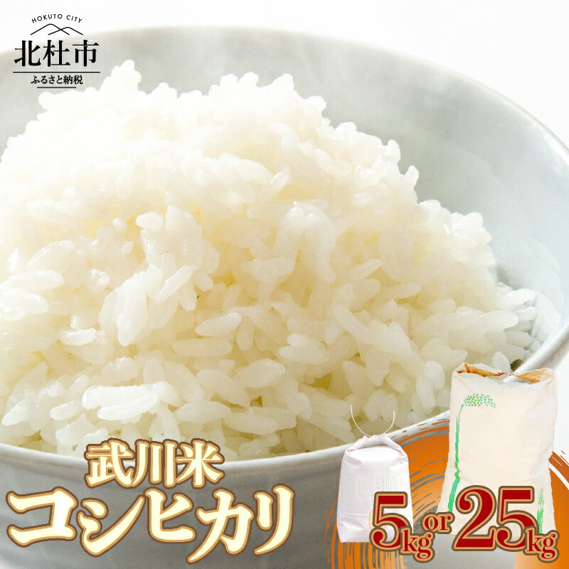 【ふるさと納税】 米 令和6年度米 武川米 コシヒカリ 選べる容量 5kg 25kg 白米 精米 八十八屋 胚芽精米 自家精米 北杜市産 送料無料のサムネイル