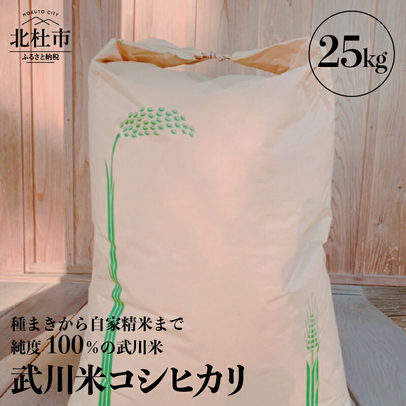 米 令和5年度米 武川米 コシヒカリ 25kg 自家精米 北杜市産 送料無料