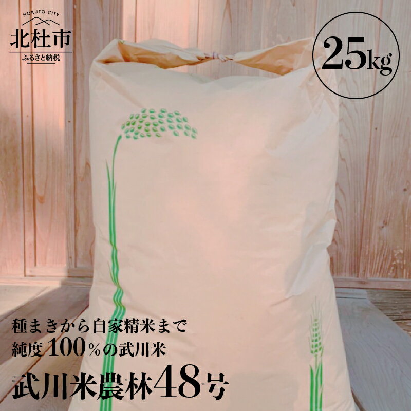 【ふるさと納税】 米 令和5年度米 武川米 農林48号 25kg 自家精米 北杜市産 送料無料