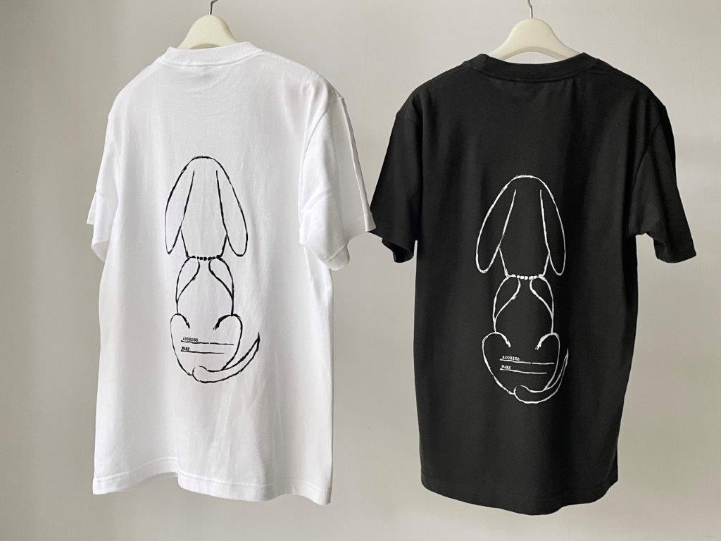 【ふるさと納税】 Tシャツ コットン 100% S～XL 選べるカラー ホワイト スモークブラック 白 黒 ユニセックス オリジナル プリント デザイン 犬 デッサン DOG T-SHIRT 送料無料