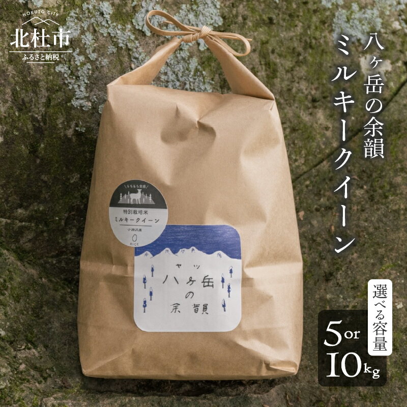 【ふるさと納税】 米 令和6年度米 白米 選べる 容量 10kg 5kg 1袋 2袋 ミルキークイーン モチモチ おむすび お弁当 八ヶ岳の余韻 八ヶ岳南麓 小淵沢 山梨県 北杜市 【令和6年度新米先行予約】 送料無料のサムネイル