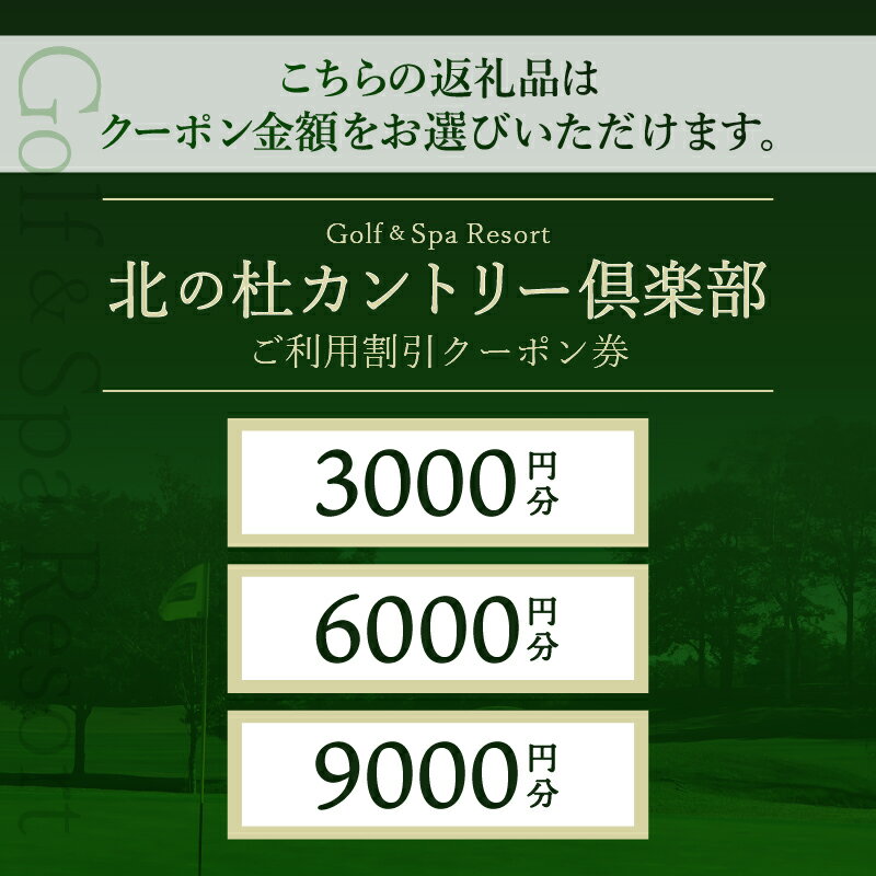 【ふるさと納税】 ゴルフ場 施設利用券 北の杜カントリー倶楽部 選べるクーポン券 3000円分 6000円分 9000円分 ゴルフ チケット 割引券 体験 八ヶ岳山麓 丘陵コース 山梨 北杜市 送料無料 10000円 10000 1万円
