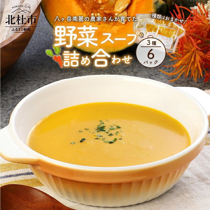 八ヶ岳南麓 こだわり 農家 野菜 スープ 詰め合わせ 種類はおまかせ 6パック(3種×2パック入り) 健康食品 仕送りギフト