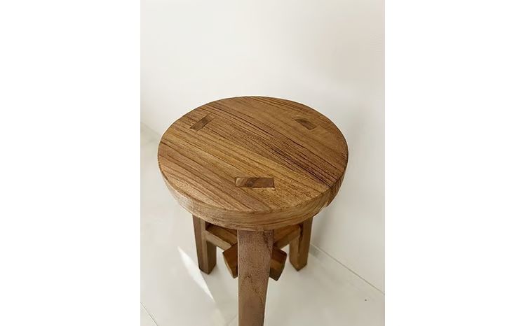 【ふるさと納税】チーク古材のレトロキッチンスツール 古材 インテリア 家具 山梨県 甲斐市 BV-28