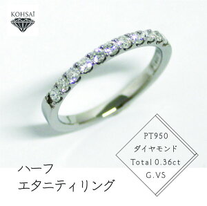 【ふるさと納税】「一生もの」ダイヤ プラチナ950 ハーフエタニティリング（G.SV）指輪 レディー...