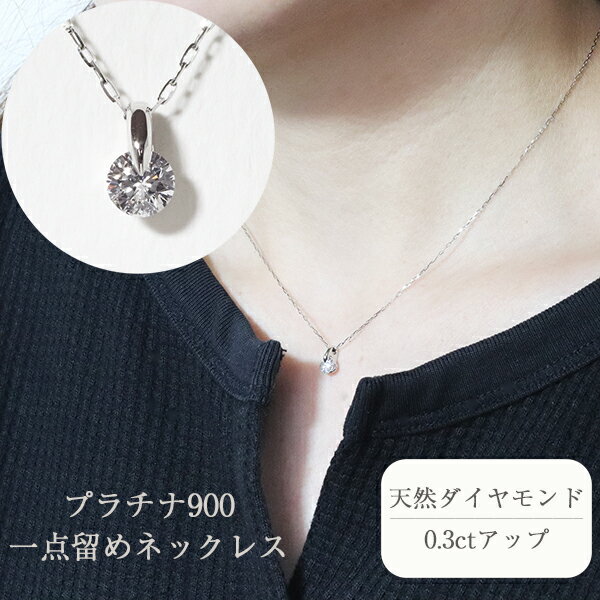 45位! 口コミ数「0件」評価「0」プラチナ 一点留め天然ダイヤモンドネックレス　【 アクセサリー ジュエリー 装飾品 ファッション小物 普段使い おしゃれ 装飾品 】