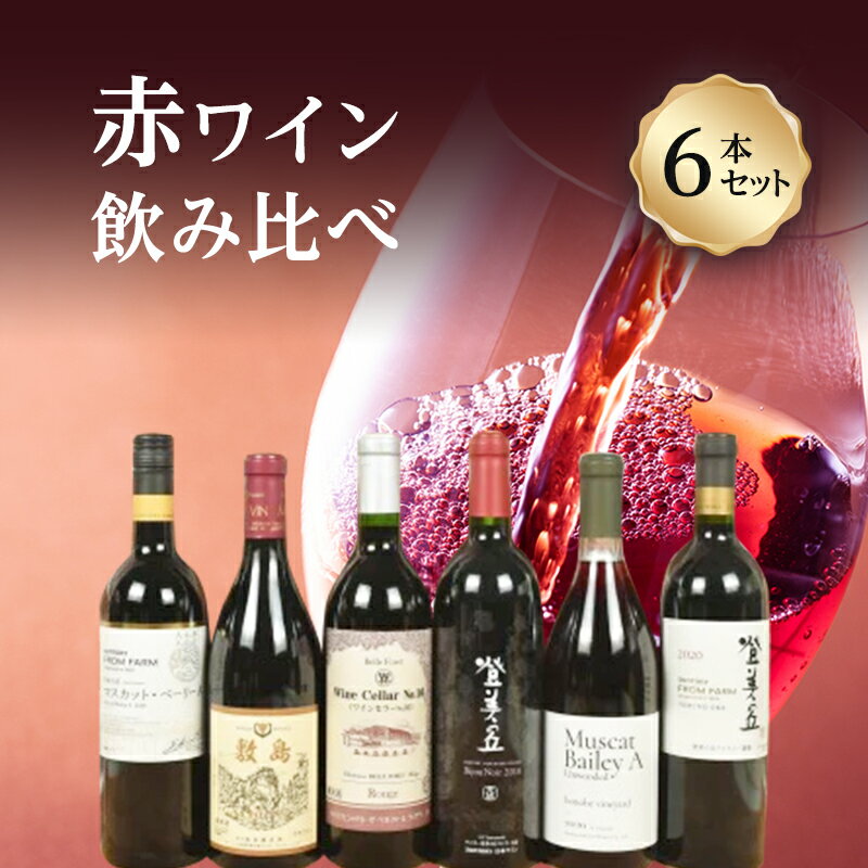 7位! 口コミ数「0件」評価「0」甲斐市産ワイン　赤飲み比べ6本セット　甲斐市 ワイン 白ワイン 登美の丘 サントリー 家飲み ギフト 日本ワイン（AD-258）　【 赤ワイ･･･ 