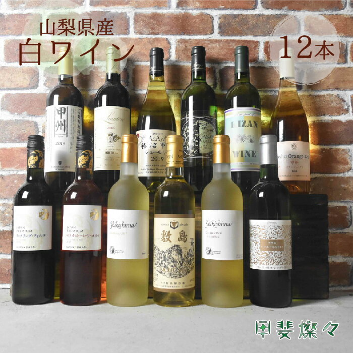 【ふるさと納税】山梨県産　白ワイン　飲み比べ　12本セット　日本ワイン　登美の丘ワイナリー　家飲み　お祝い（AD-127）