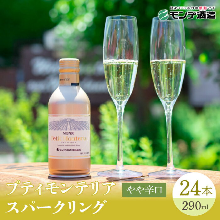 【ふるさと納税】【モンデ酒造ふるさと納税】プティモンテリアスパークリング24本 ふるさと納税 ワイン 笛吹市 山梨ワイン 酒 アルコール 山梨県 記念品 お祝い 送料無料 018-029