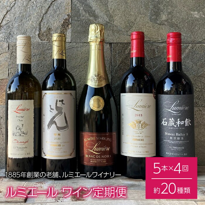 【ふるさと納税】ルミエール 〜ワイン定期便〜 《フルコース》ふるさと納税 ワイン 笛吹市 山梨ワイン 酒 アルコール 山梨県 記念品 お祝い 送料無料 063-...
