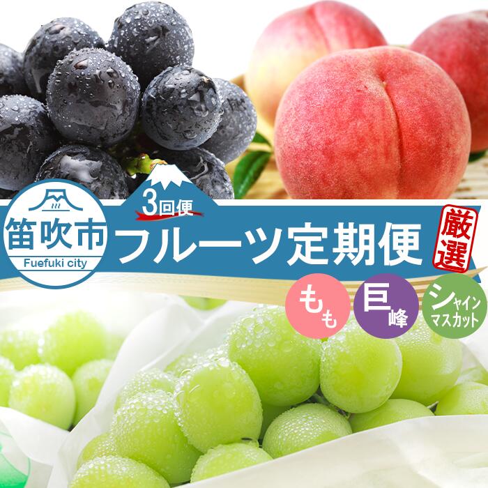 【ふるさと納税】山梨県フルーツ3種盛り もも2kg 巨峰1.2kg シャインマスカット1kg フルーツ 3回定期便※常温発送(2023年7月中旬から順次発送予定) 産地直送 笛吹市