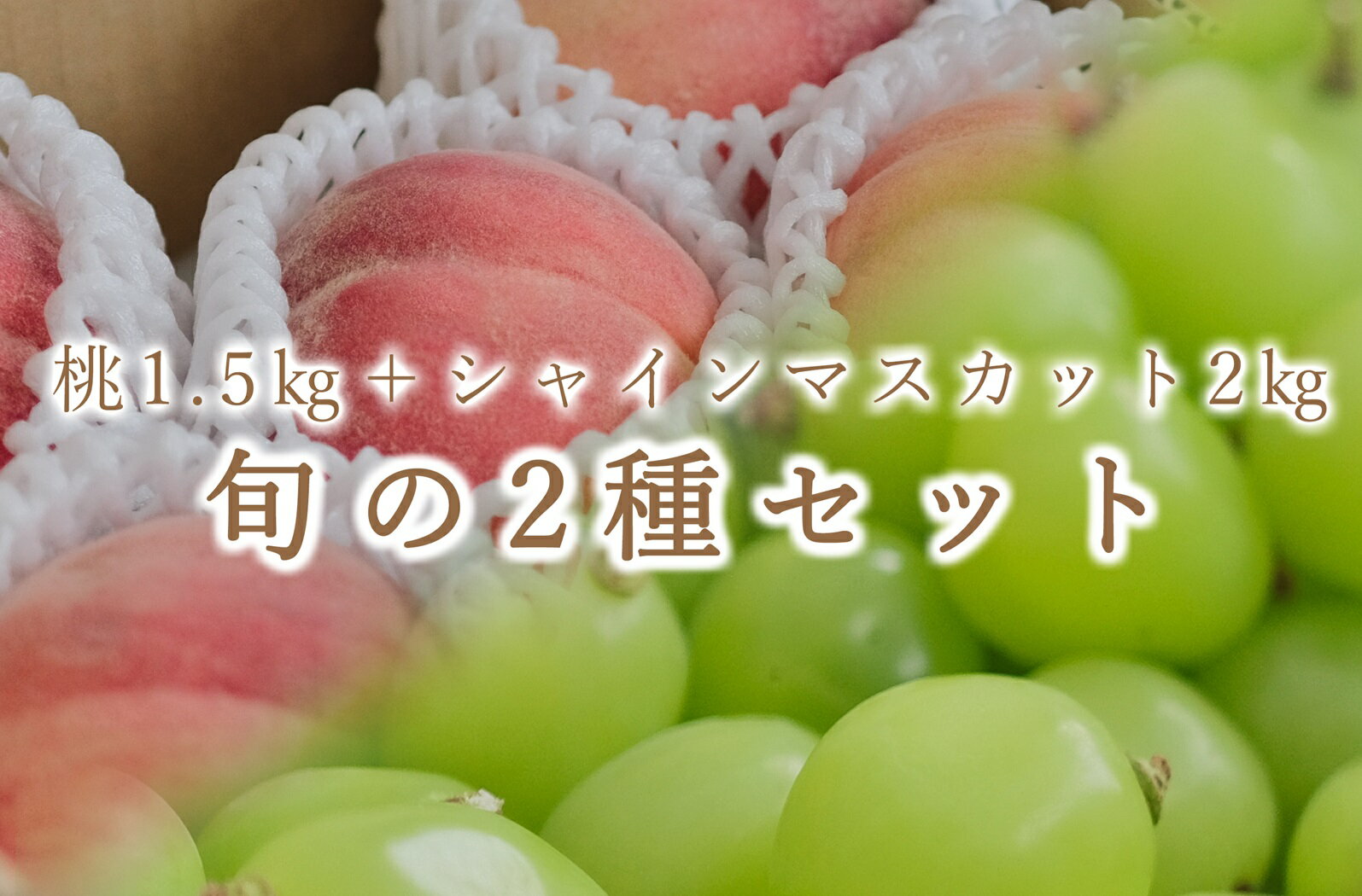 【ふるさと納税】＜2024年先行予約＞【定期便】笛吹市産 ご家庭用 桃1.5kgとシャインマスカット2kgの2種セット ふるさと納税 笛吹市 国産 人気 期間限定 旬 果物 フルーツ 山梨県 送料無料 193-013