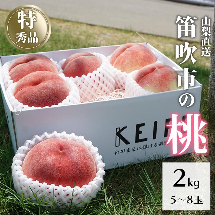 【ふるさと納税】 ＜2024年発送＞ 本場 山梨 桃 もも 大容量 5玉～8玉 約2kg 山梨県 笛吹市 高評価 2024年 7月中旬から順次発送予定 産地直送 ランキング お取り寄せ ご家庭用 ギフト プレゼントフルーツ 154-030のサムネイル