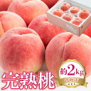 【ふるさと納税】<25年発送先行予約>完熟桃 約2kg ふるさと納税 おすすめ ランキング もも 桃 笛吹市 国産 人気 期間限定 果物 朝もぎ フルーツ デザート おやつ ピーチ 旬 お祝い お歳暮 お中元 フルーツギフト 敬老の日 山梨県 送料無料 222-001