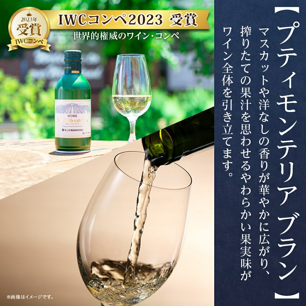 【ふるさと納税】プティモンテリア ブラン 300ml 24本入 モンデ酒造 缶ワイン 白ワイン 白 ワイン 果実酒 酒 お酒 やや辛口 ぶどう 贈り物 贈答用 プレゼント ギフト 晩酌 宅飲み 家飲み チリ産 送料無料 山梨県 笛吹市 30000円 177-4-027