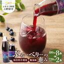 【ふるさと納税】 無添加 ブルーベリー ジュース セット ギフト お歳暮 無添加ブルーベリージュース「ブルーベリーの恵み」 180ml×8本 720ml×2本 プレゼント ギフト 贈り物 送料無料 山梨県 上野原市(4)