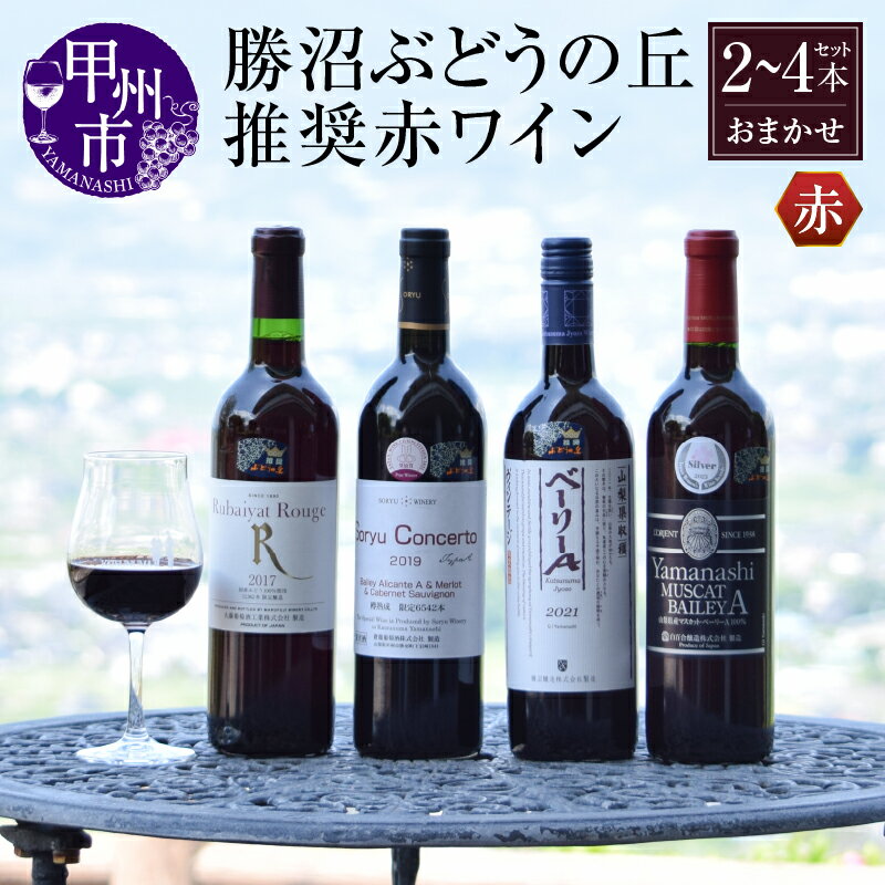 【ふるさと納税】 勝沼ぶどうの丘 推奨 赤ワイン 本数が選べる 2本 4本 セット 山梨県 甲州市 勝沼 日本ワイン 甲州ワイン 赤 飲み比べ..