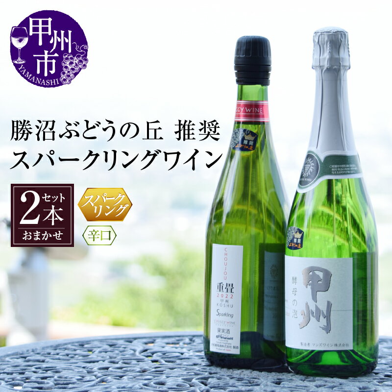 ワイン(飲み比べセット)人気ランク29位　口コミ数「2件」評価「2」「【ふるさと納税】 スパークリングワイン 辛口 2本 セット 甲州 白ワイン 勝沼ぶどうの丘 推奨 厳選 母の日 父の日 記念日 ギフト 【B2-604】」