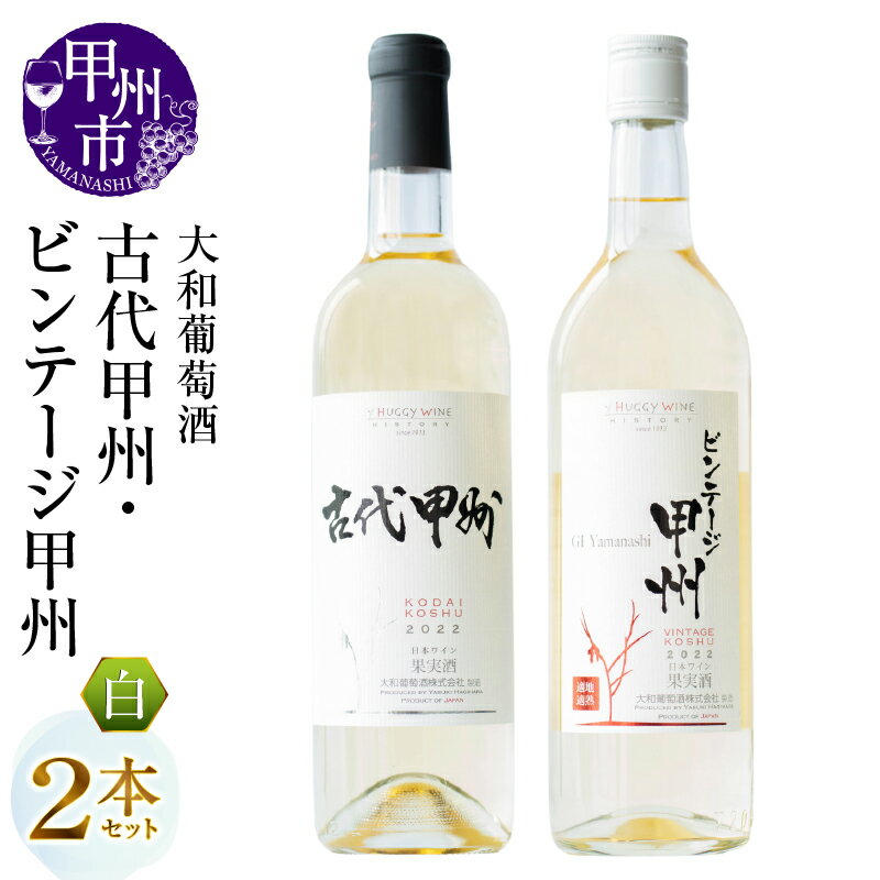 ワイン 古代甲州 ビンテージ甲州 2本 セット 飲み比べ 720ml 大和葡萄酒 辛口 中口 白ワイン 母の日 父の日 記念日 ギフト 山梨 甲州市 (MG) 【B13-650】