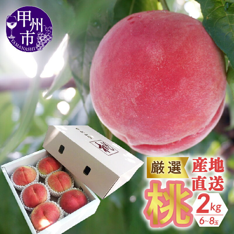 【ふるさと納税】 桃 山梨 2kg 6～8玉 先行予約 ソムリエ 厳選 朝採れ フルーツ 甲州 果物 大人気 ジューシー 果実 期間限定 (KKH) 【B12-491】のサムネイル