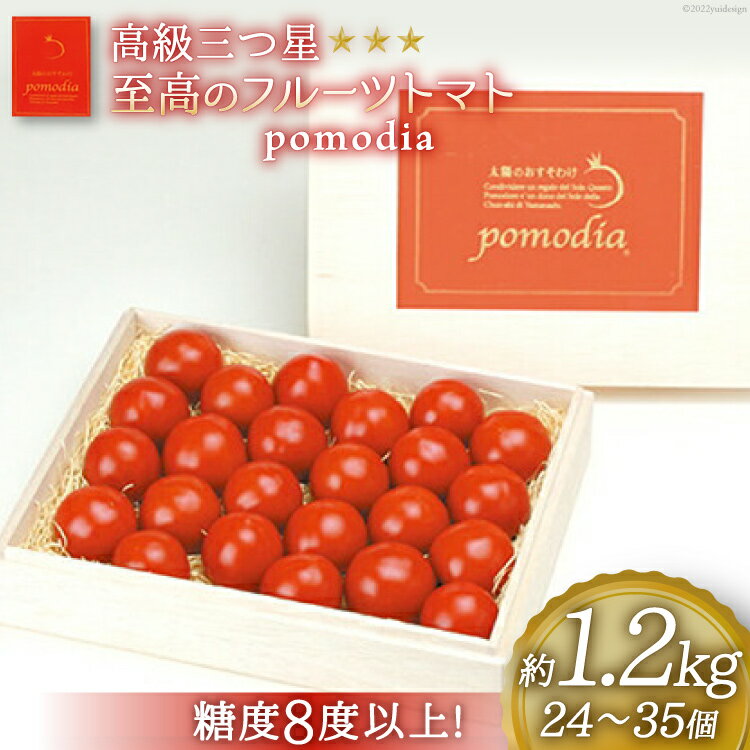 【ふるさと納税】高級 三つ星 至高のフルーツトマト pomodia ポモディア 約1.2kg（24～35個）/ 農事組...