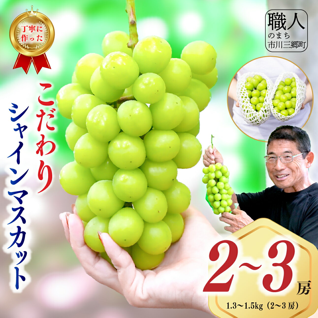 【ふるさと納税】シャインマスカット 2026年発送 山梨 1.3～1.5kg (2～3房) ぶどう ...