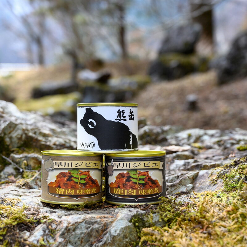 2位! 口コミ数「1件」評価「5」早川ジビエ鹿猪熊缶食べ比べセット 【 ジビエ 山梨県 早川町 】