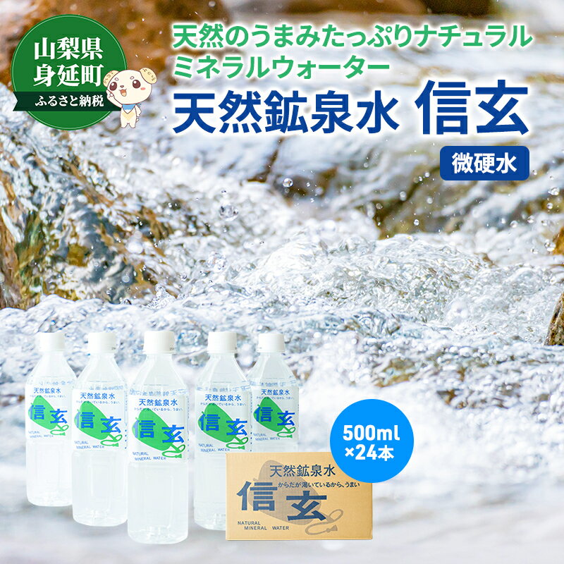 【ふるさと納税】 天然鉱泉水「信玄」ナチュラルミネラルウォーター 500ml×24本　飲料類・水・ミネラルウォーターのサムネイル