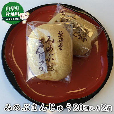 みのぶまんじゅう20個入り2箱　【 和菓子 おやつ スイーツ 昔ながら 優しい 甘み セット お土産 あんこ 】