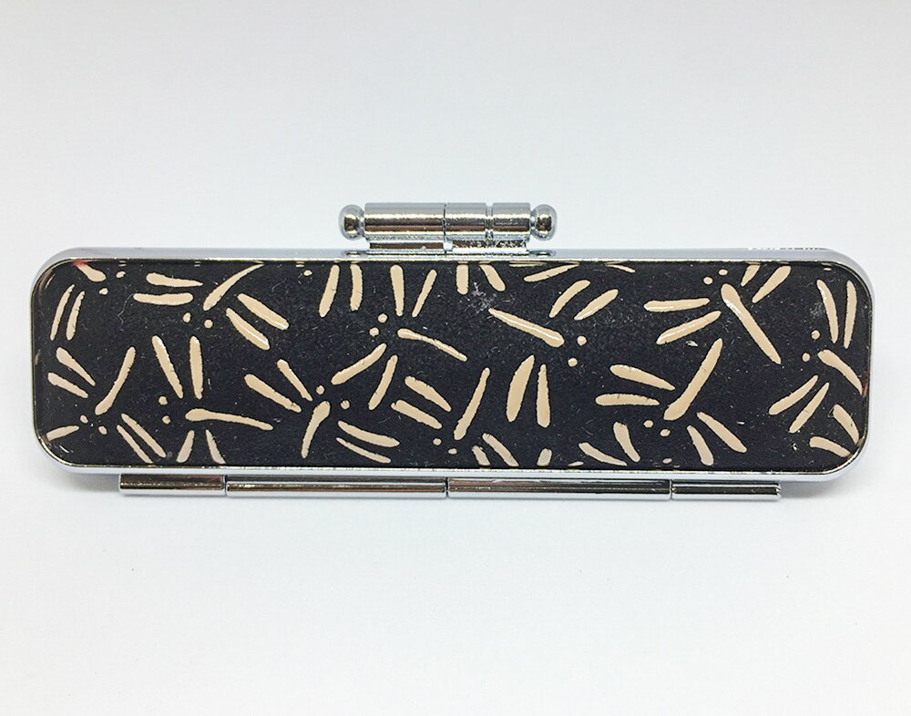 【ふるさと納税】印鑑 甲州印伝ケース付 黒檀印鑑 トンボ柄 有限会社深澤製印社 雑貨 日用品 実印 銀行印 彫刻 印鑑ケース 認印 はんこ