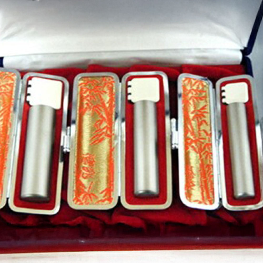 【ふるさと納税】印鑑 ブラストチタン印鑑 3本 セット正宝社 雑貨 日用品 印伝 印伝ケース 実印 銀行印 彫刻 印鑑ケース 認印 甲州印伝 はんこ