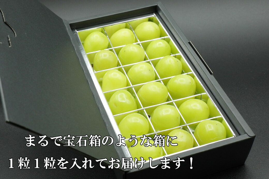 【ふるさと納税】【令和8年度先行予約】《厳選・宝石箱》シャインマスカットひと口BOX(18粒入り・約200g)　シャイン マスカット ぶどう 葡萄 ブドウ 房なし 粒シャイン 粒のみ 粒だけ くだもの 果物 フルーツ 山梨 やまなし 富士川町