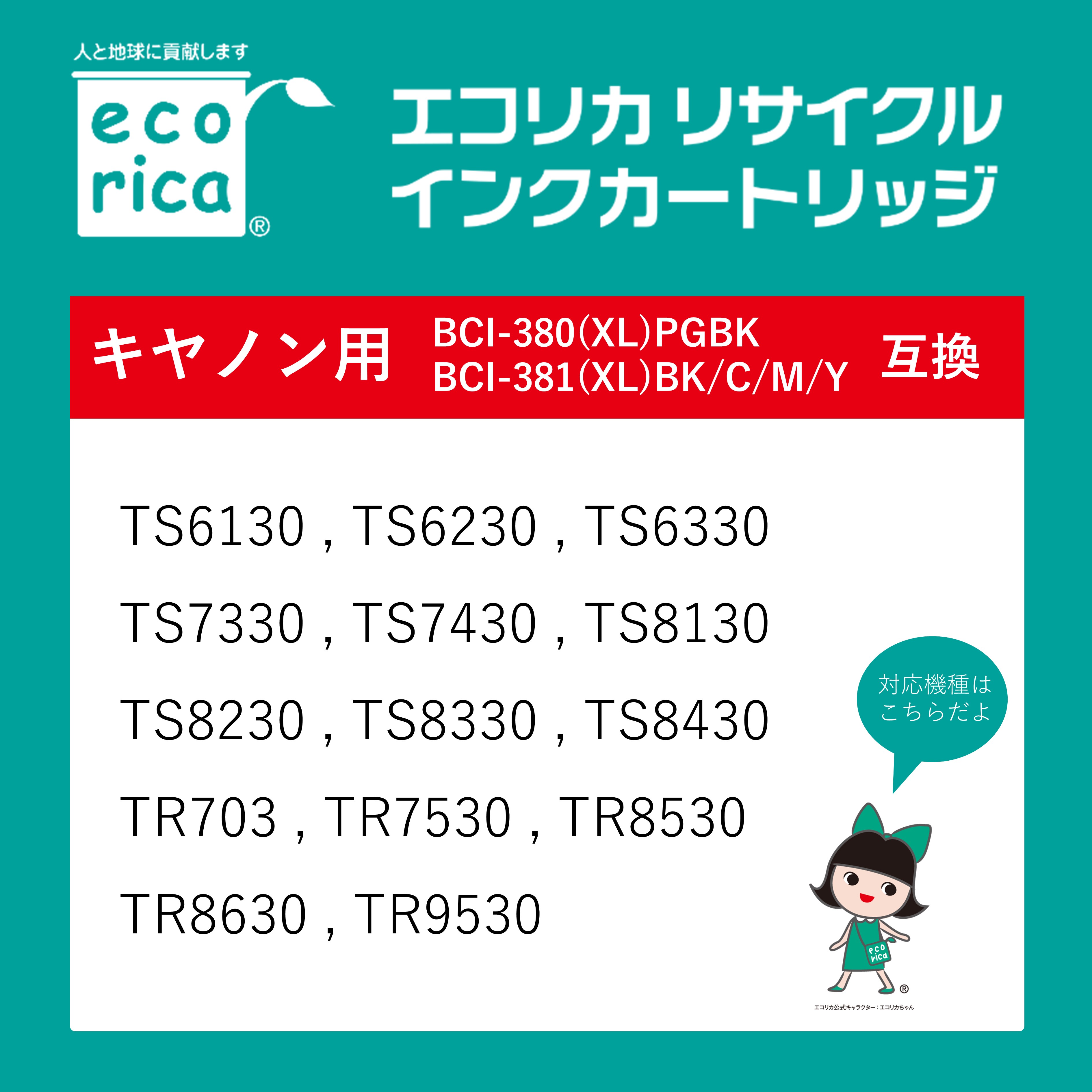 【ふるさと納税】エコリカ【キヤノン用】 BCI-381XL+380XL/5MP互換リサイクルインク 5色パック 大容量（型番：ECI-C381XL-5P）