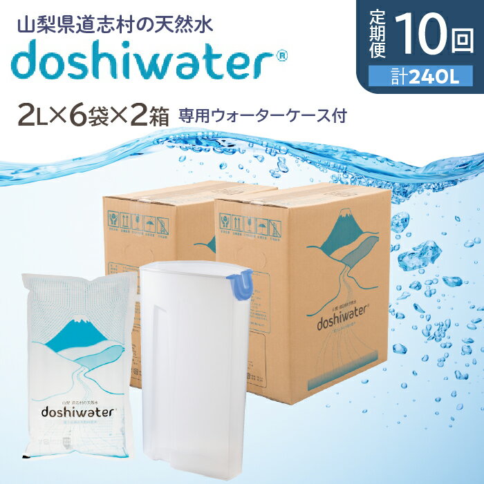 【ふるさと納税】 【定期便】【山梨　道志村の天然水】doshiwater (2L×6袋×2箱)　初回のみ専用ウォー...